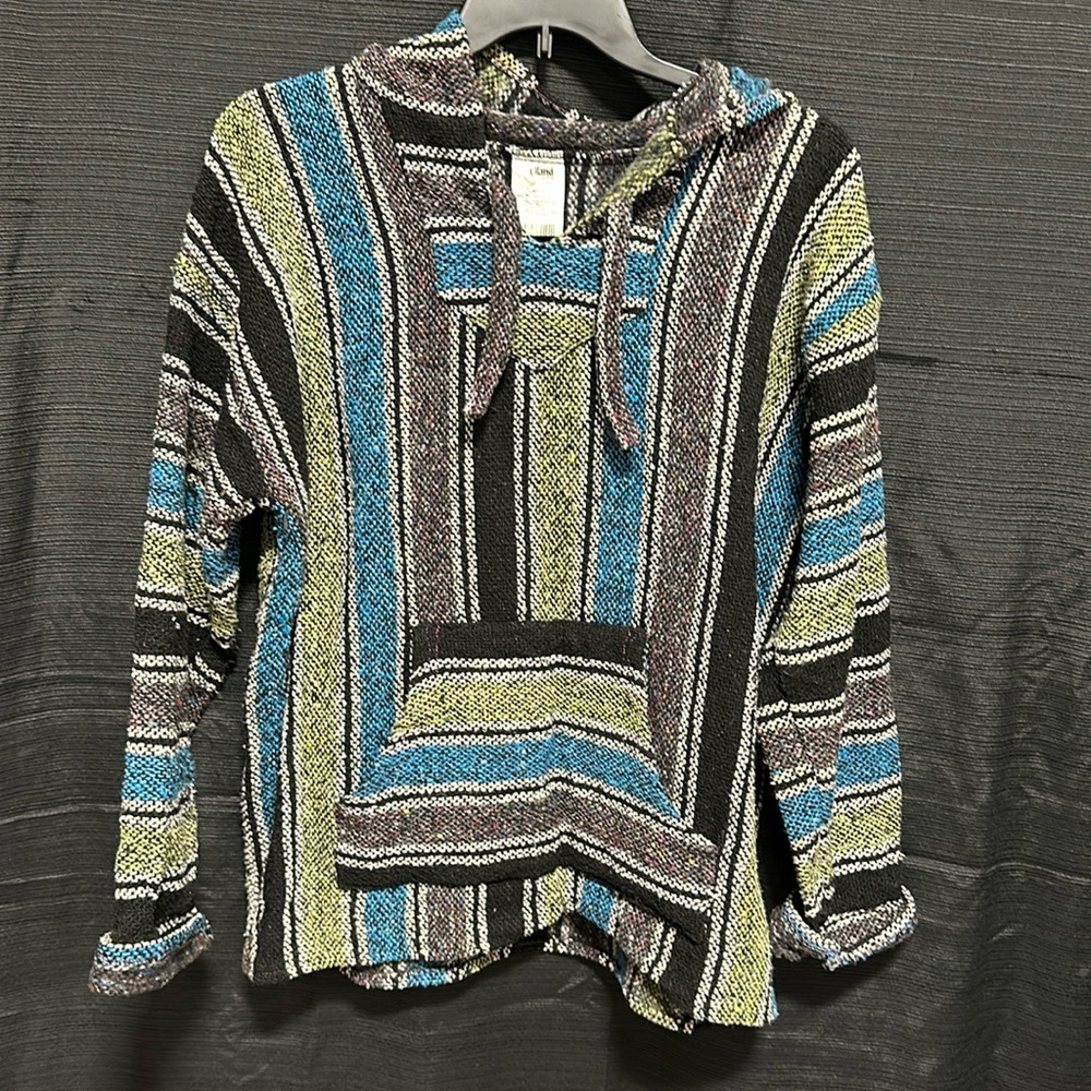 Oland Outdoors Baja Mexican Surfer Hoodie Pullover Poncho X-Large Unisex Beach